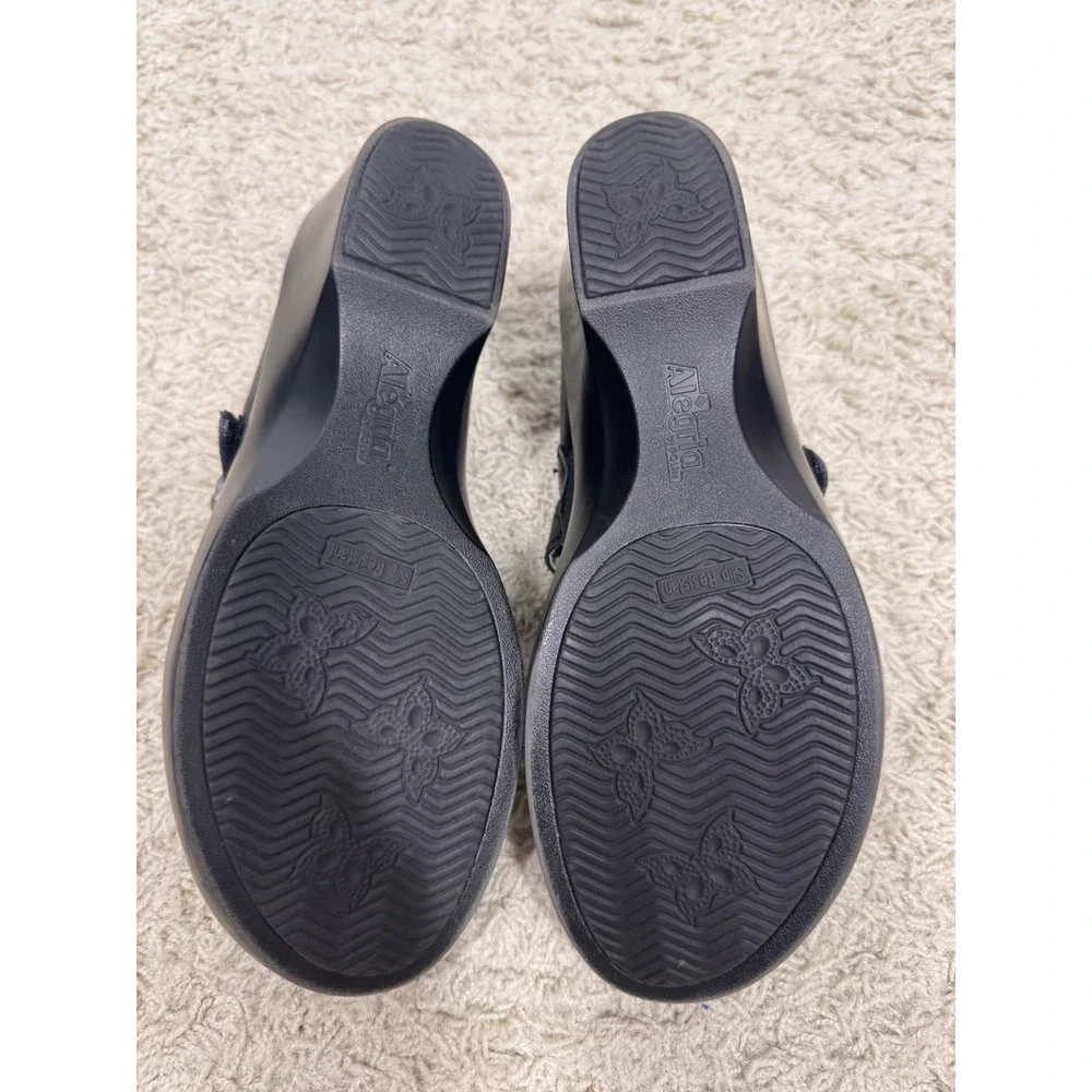 Alegría Maya Black Mary Jane Comfort Shoes Wedge Heel EU‎ 38 US 7-7.5 Supportive